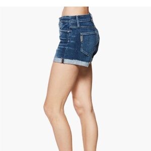 PAIGE women’s Jimmy Jimmy Short shorts size26 dark wash stretchy raw cuffed hem